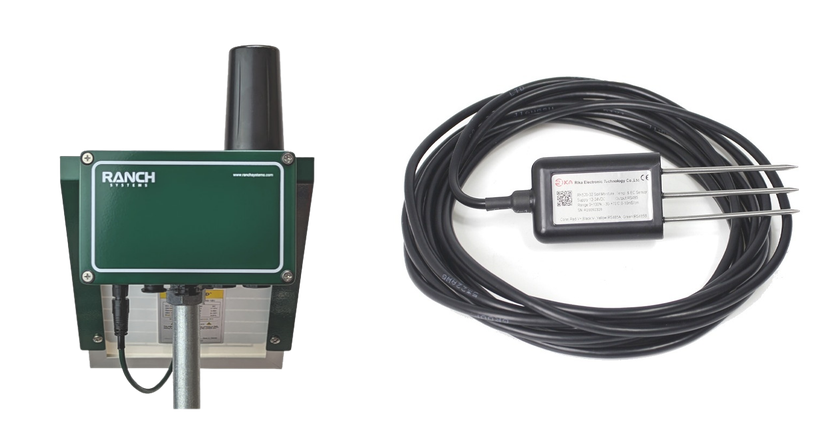 RS330 telemetry node with Rika RK520 soil moisture, temperature and EC sensor